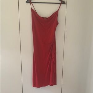 Red Slip Dress with Spaghetti Straps for Cocktail Night Out
